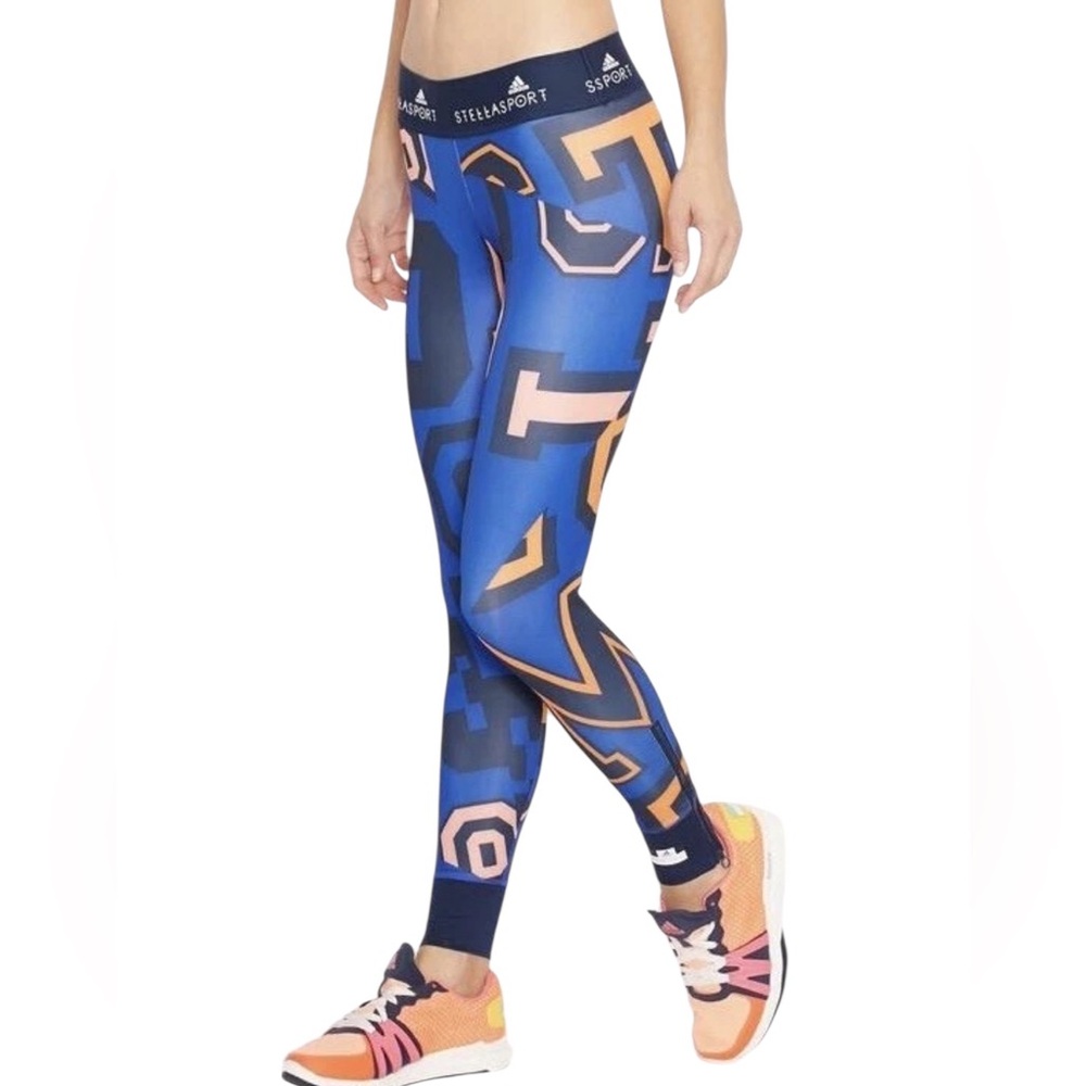 STELLA SPORT x ADIDAS Blue Black Orange Leggings S